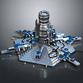 Modern Sci-Fi Equipment Sci-Fi Items Sci-Fi Components High-Tech Components 3d model