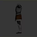 Medieval Knight Armor With Metal Plates And Leather Skirt Standing Pose