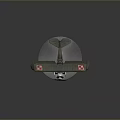 Green Biplane Model With Red Cross Symbols On Circular Base Gray Background 3d model