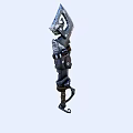 Medieval Ornate Bladed Weapon With Metal Blade Decorative Handle Detailed Design