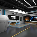 3D Indoor Floor Plan With Blue Pathways And Multiple Rooms Design
