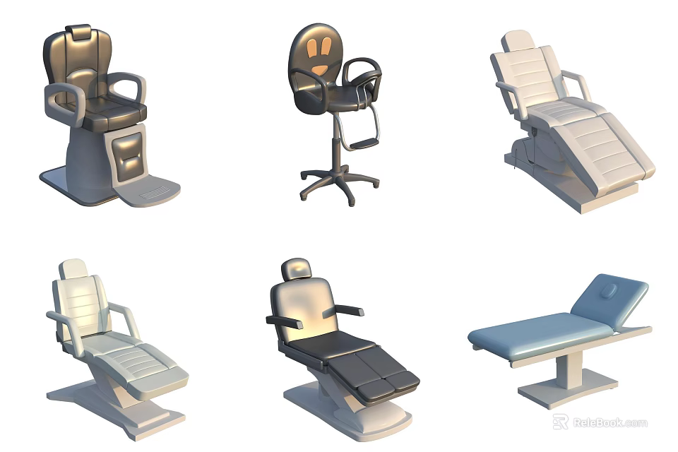 Various Medical Examination Chairs With Adjustable Designs And Comfortable Seats 3d model