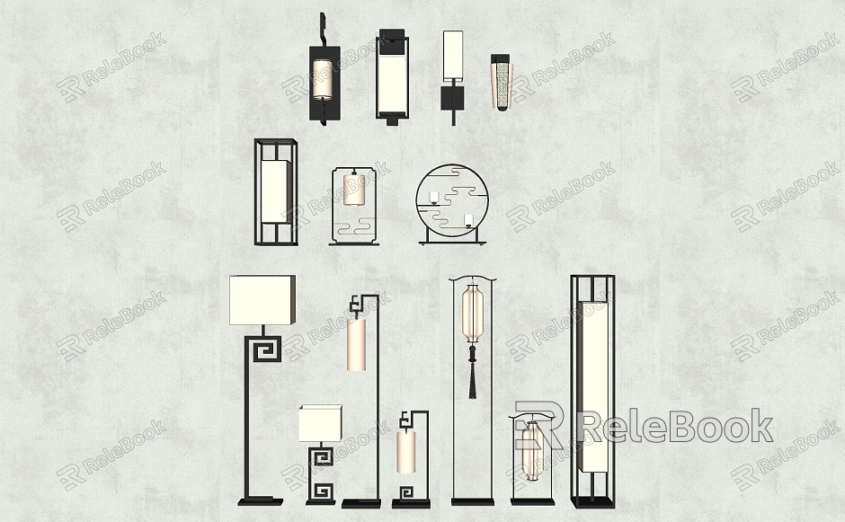 New Chinese-style lamps and lanterns combination lamps model