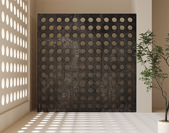 Modern hollow partition hole board 3d model