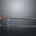 Decorative Medieval Sword With Silver Blade Red Hilt And Spiked Design