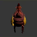 Vibrant 3D Beetle Model With Red Mandibles And Yellow Patterned Body