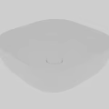 White Square Countertop Washbasin With Smooth Surface And Drain Hole