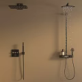 Modern Wall Mounted Shower System With Rainfall Head Handheld Spray And Control Panel 3d model