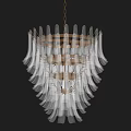 Modern Luxury Crystal Chandelier With Layered Clear Crystal And Gold Metal Frame Design