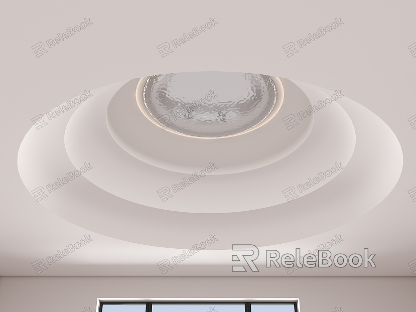 House Silent Round Ceiling Round Dome Round Corrugated Metal Ceiling Cream Wind Ceiling Moon Ceiling Light Moon Light Round Dome Bedroom Ceiling model