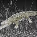 Detailed Realistic Reptile Crocodile With Long Snout Sharp Teeth And Scaly Body