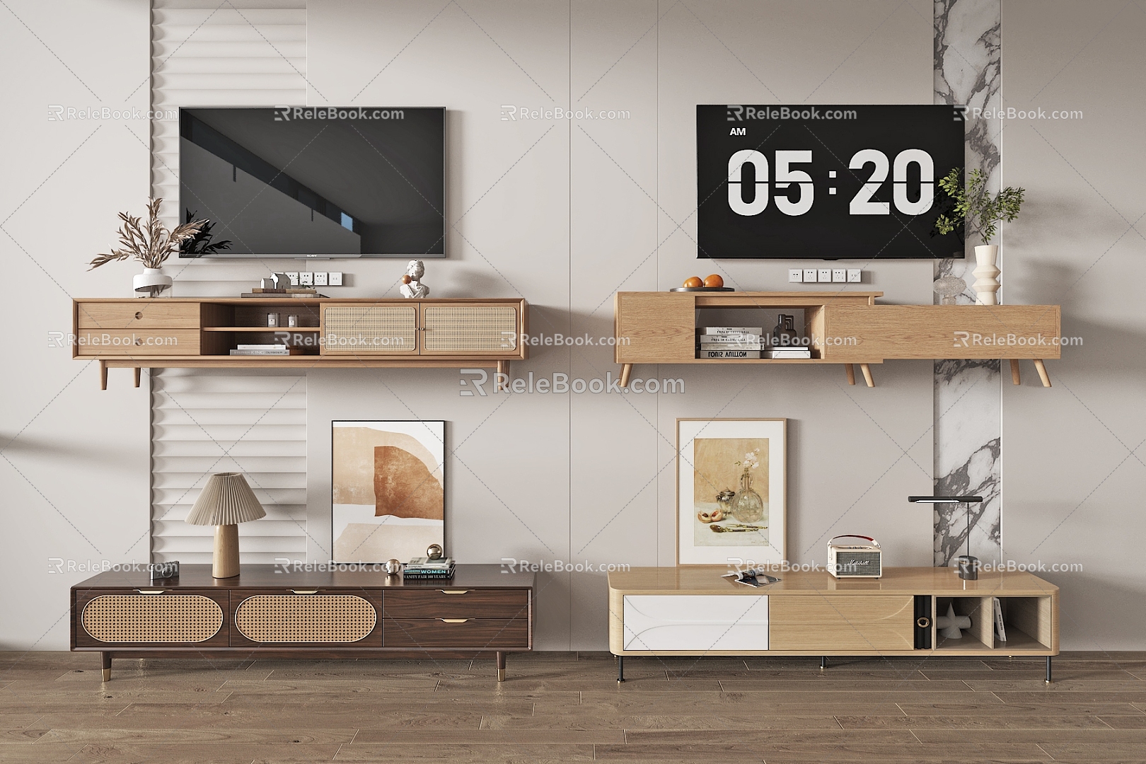 Nordic Style TV Cabinet Floor Cabinet Side Cabinet 3d model