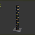 Black Safety Bollard With Yellow Stripes Red Handles And Square Base