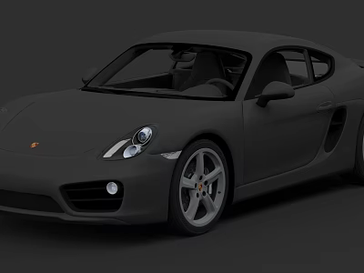 Gray Two Door Sports Car With Sleek Design Alloy Wheels And Headlights 3d model