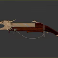 Decorative Dragon Head Weapon With Metal Body And Wooden Handle Design