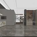 Modern Hotel Lobby Interior With Marble Flooring Pendant Lights And Staircase