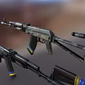 Various Military Rifles With Different Designs And Wooden Stocks On