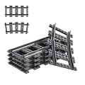 Gray Building Blocks Train Track Components And Stacks 3d model