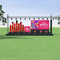 Industrial Equipment For Outdoor Stage With Lighting Truss Red Columns And Drums