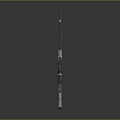 Futuristic Sniper Rifle Weapon Featuring Metallic Scope Blue Accents And Ergonomic Structure