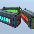 Colorful Lighted Household Appliances With Green Blue Red Indicators And Grille Design