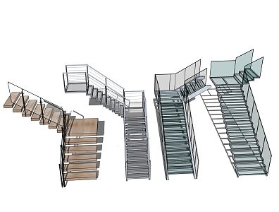 Modern Elevator Home Stairs 3d model