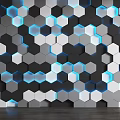 Modern hexagonal background wall honeycomb background wall technology background wall exhibition hall background wall geometric background wall hexagonal stereoscopic background wall 3d model
