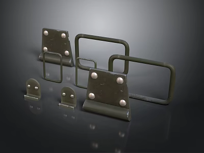 Metal Mounting Equipment With Various Sizes Riveted Brackets And Frames 3d model