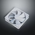White Square Electronic Cooling Fan With Plastic Frame And Blades For Devices 3d model