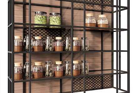 Modern Seasoning Bottle Seasoning Combination Storage Rack Hanger Food Grain 3d model