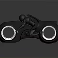 Elegant Futuristic Motorcycle Design With Streamlined Black Body And Shiny Silver Wheels