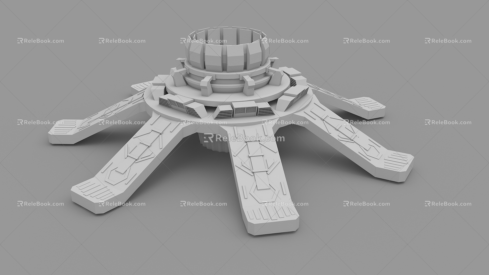 science fiction planetary engine 3d model