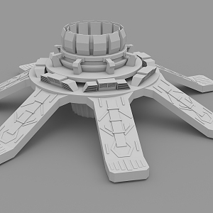 science fiction planetary engine 3d model