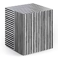 Modern Cube Shaped Stool With Black And White Vertical Striped Pattern 3d model