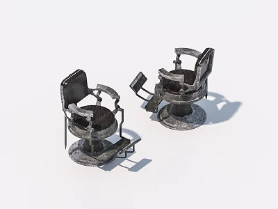 Modern Barber Chair With Adjustable Armrests And Comfortable Seating Design 3d model