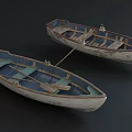 Vintage Wooden Boats With Weathered Wood And Classic Rowboat Structure Design