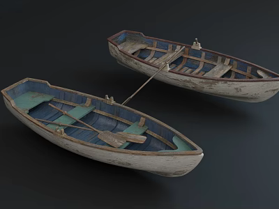 Western Boat Wooden Boat 3d model