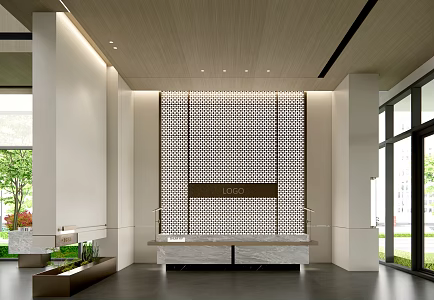 Modern Hall Reception Lobby 3d model