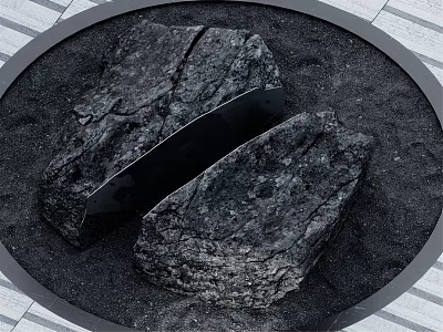 Modern Stone Slice Stone 3d model