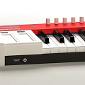 Red MIDIPLUS Keyboard With Black And White Keys And Control Knobs For Music 3d model