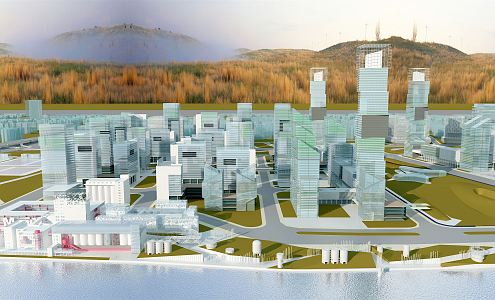 Modern Industrial Park Industrial Park 3d model