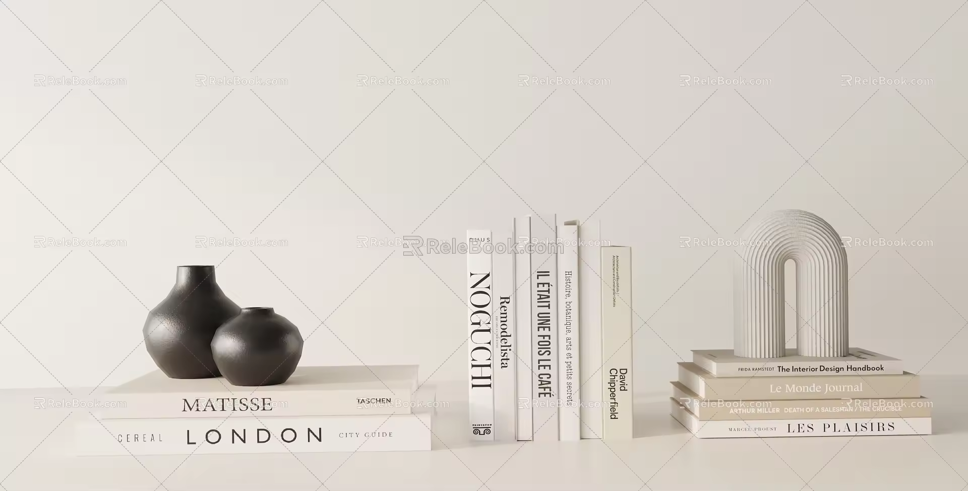 Modern Book Ornaments Combination 3d model