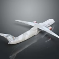White Commercial Airplane Model With Wings Engines And Reflective Display Surface 3d model