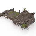 Modern Interior Design With Ruined Bell Moss Covered Stones And Decor