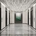 Elevator hall elevator aisle office building elevator perforated plate ceiling luminous gradient perforated ceiling 3d model