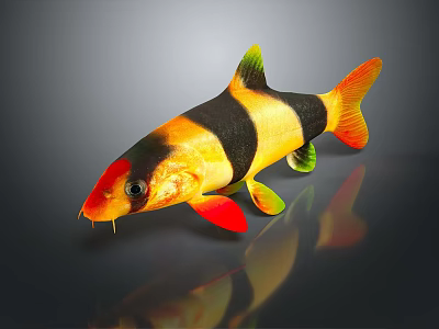 Three-grain rat fish tropical fish ornamental fish fighting fish half moon fighting fish lion king fighting fish horsetail fighting fish aquarium 3d model