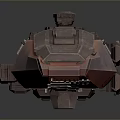 Red Sci Fi Spaceship Model With Detailed Exterior And Futuristic Design Elements