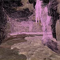 Earthy Rocky Cave Interior With Natural Rock Formations Green Moss And Sunlight