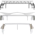 Varied Architectural Structure Designs With Beam Supports Canopy Roof And Bench Seating