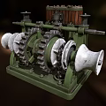 Industrial Mechanical Transmission Equipment With Green Base Gears And White Wheels